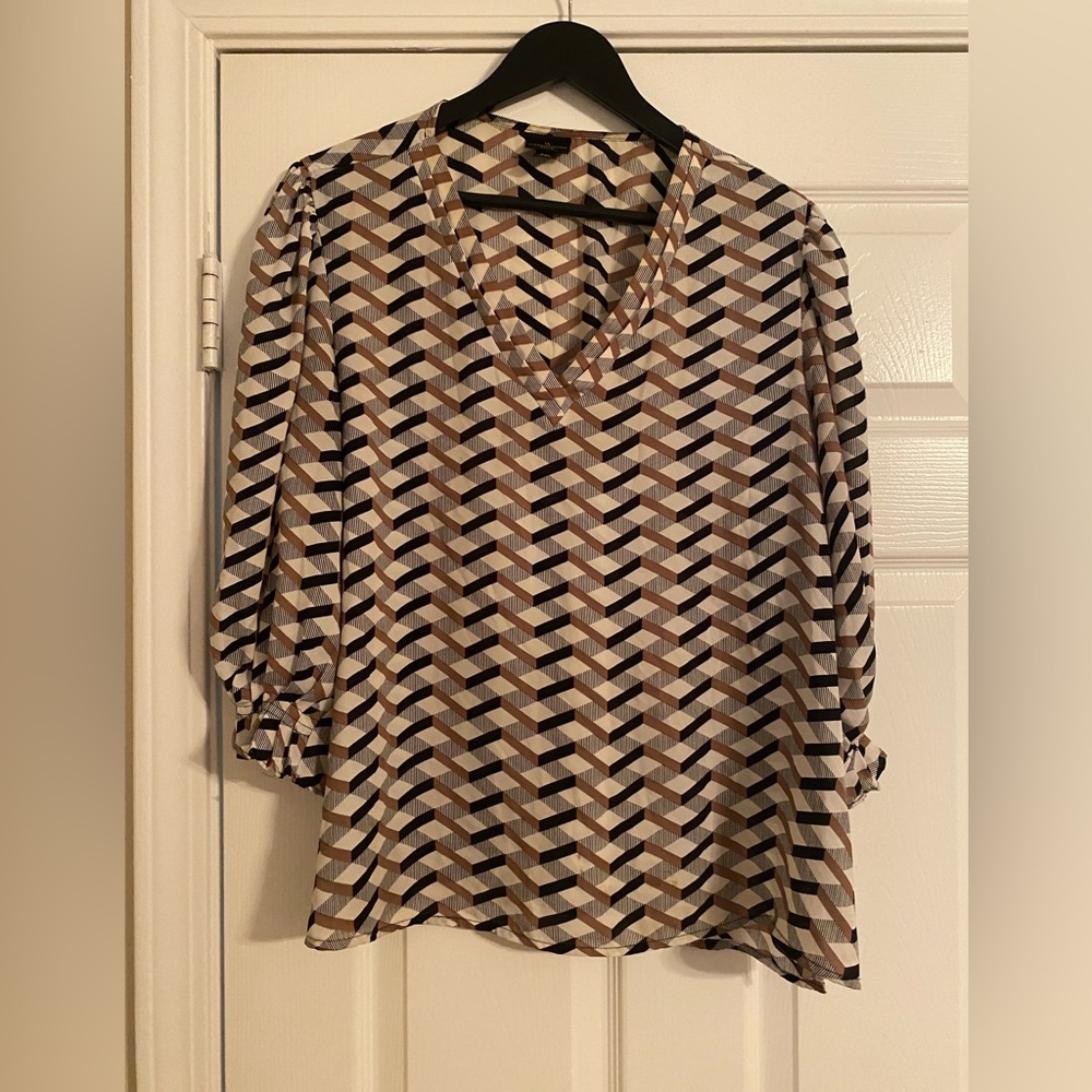 Worthington. Geometric Patterned Women's Top. Long Sleeve. PXL.🐠